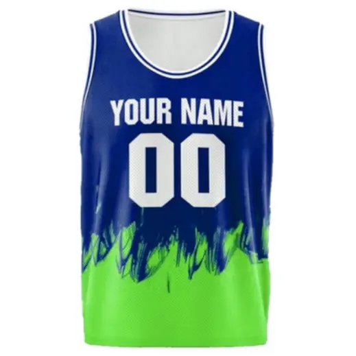 Custom Kids Crew Neck Sublimated Vest Blue-Green